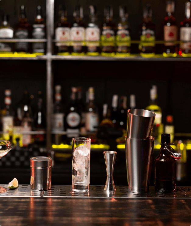 Bar Set With Wine and Ice